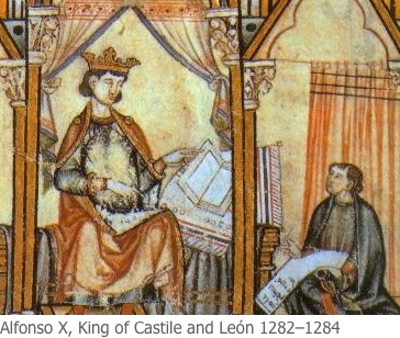 Depiction of the King Alfonso el Sabio